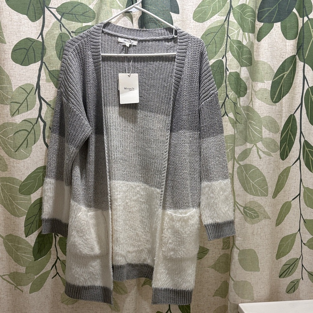 Miracle Gray and Cream Cardigan